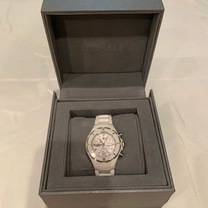 Almost New!! Michele Tahitian White Ceramic Watch